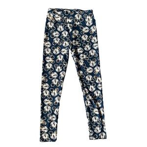 Lularoe Classic One Size Disney Mickey Wink Face Leggings | Blue | OS